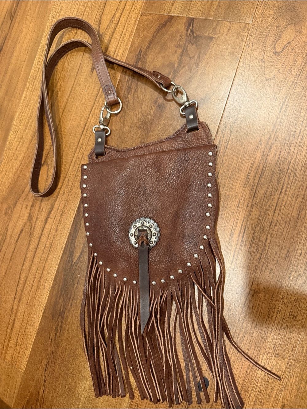 Vintage leather studded purse
